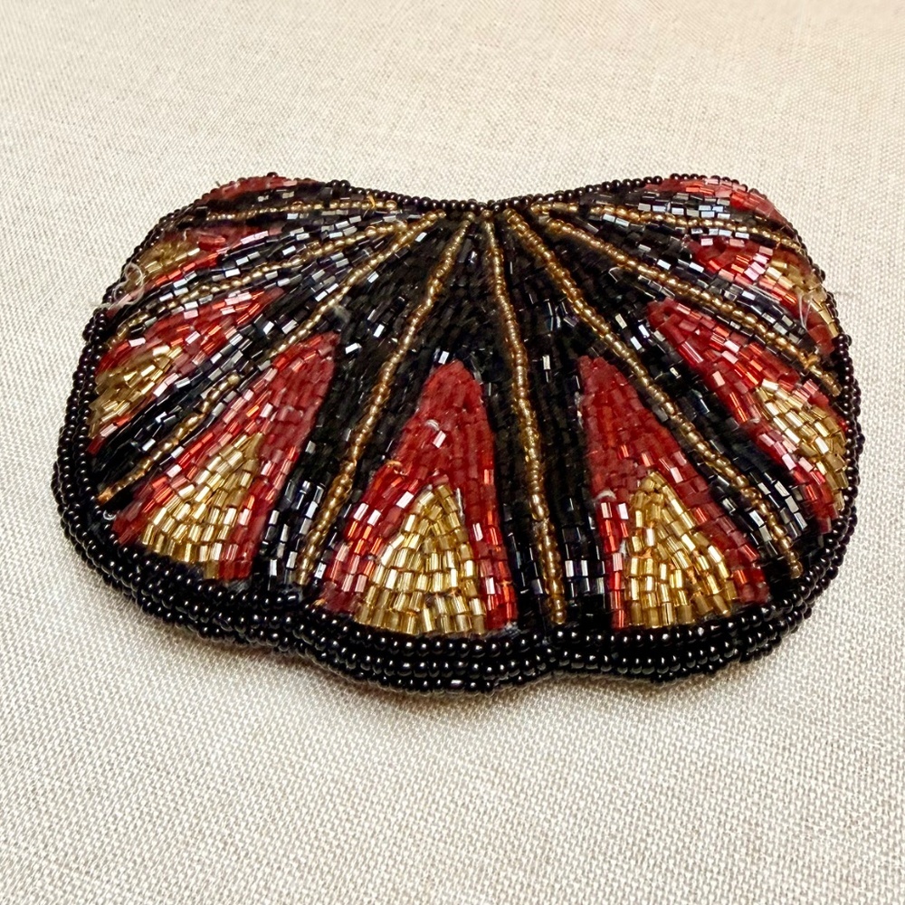 Vintage Beaded Art Deco Fan Style Coin Purse Wallet - Picture 9 of 9